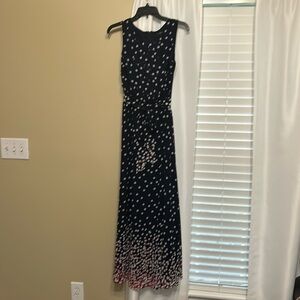 R&K Size 4 Maxi Dress Navy Coral